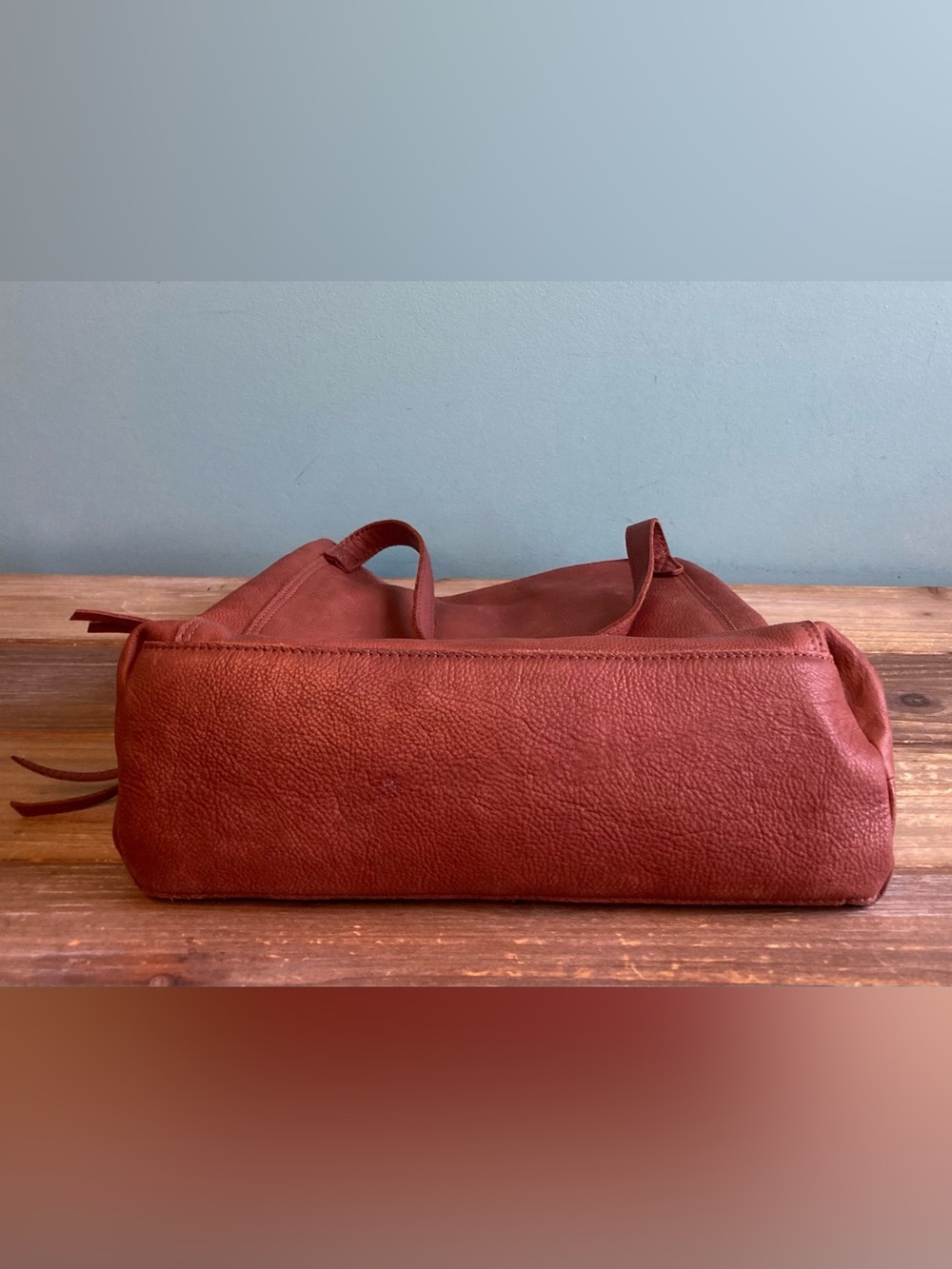 Margot New York Marcy Leather Tote Bag Brandy - Picture 8 of 10
